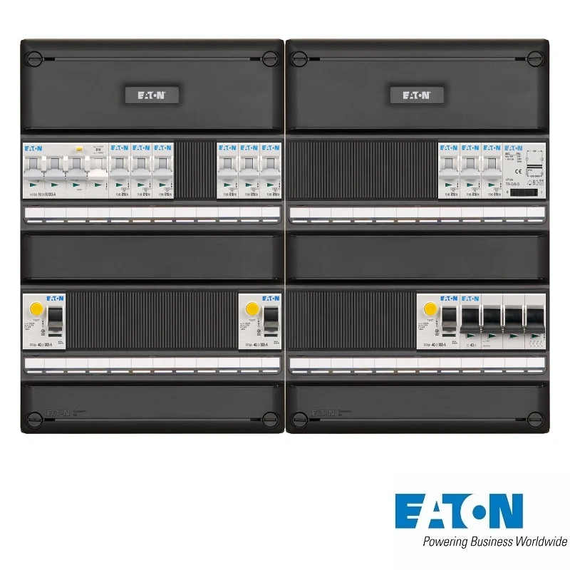 Eaton Systeem 55 groepenkast, 3-fasen, dubbele kast met 9 gewone groepen