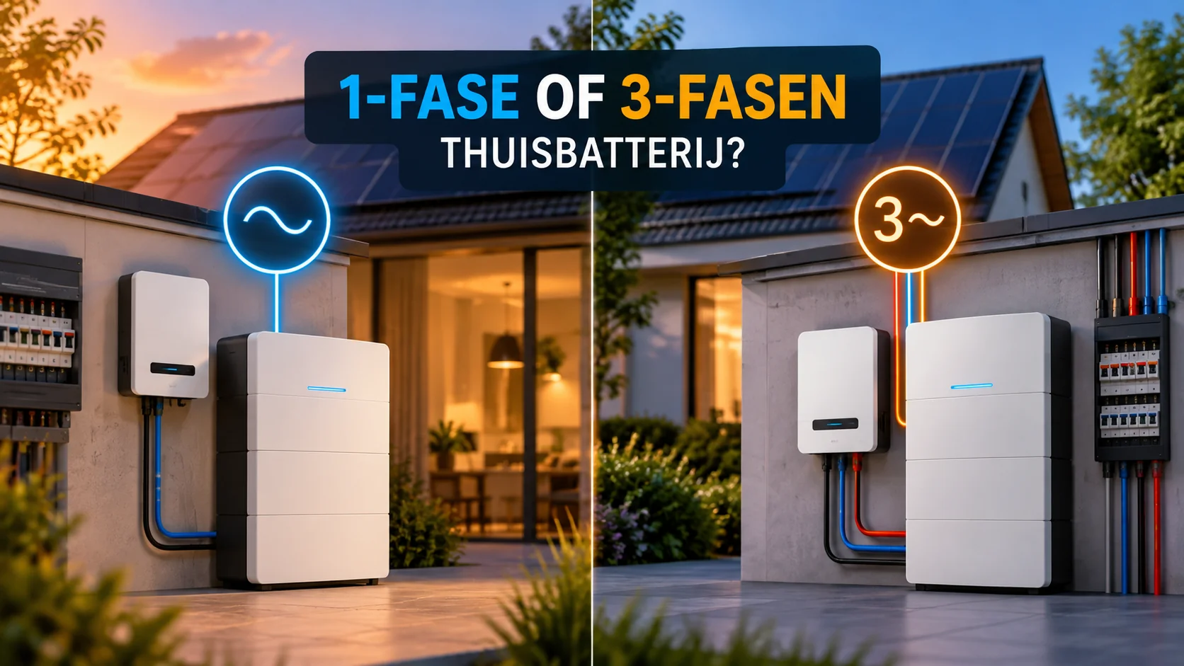 1-fase of 3-fasen thuisbatterij vergelijken