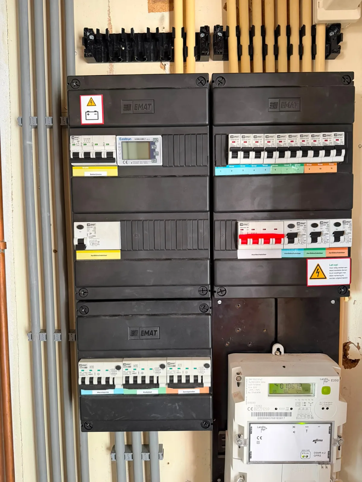 Nieuwe royale EMAT 3-fasen groepenkast in Weiteveen, voorbereid op elektrisch laden, zonnepanelen en een thuisbatterij