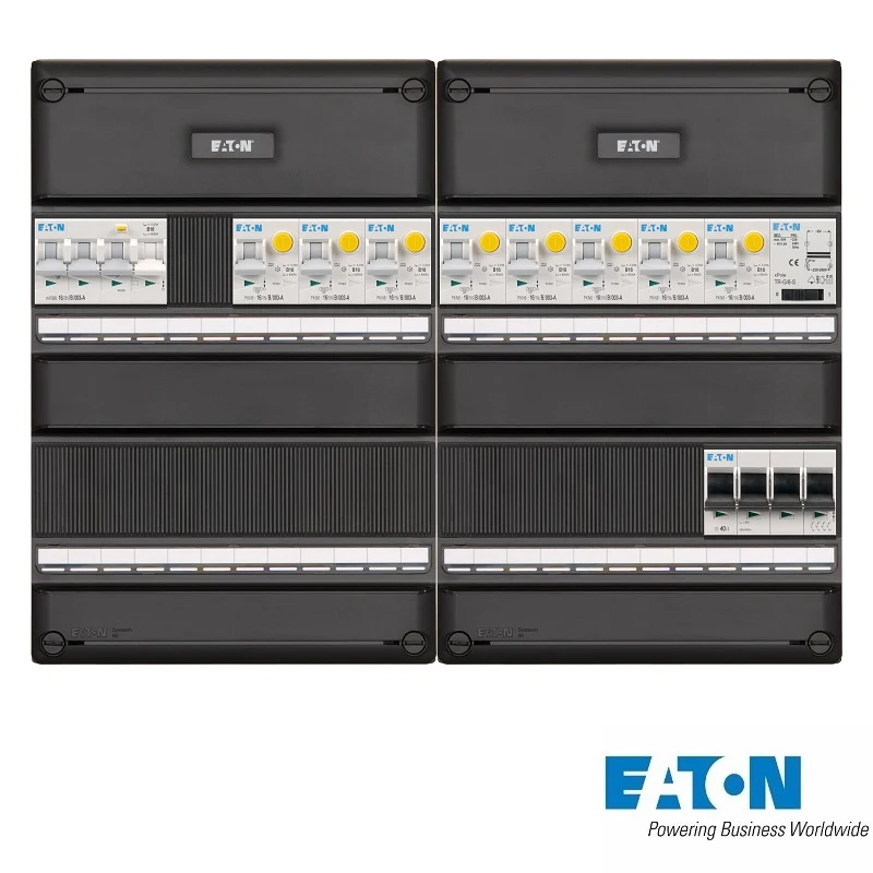 Eaton Systeem 55 groepenkast, 3-fasen, dubbele kast met 8 gewone groepen