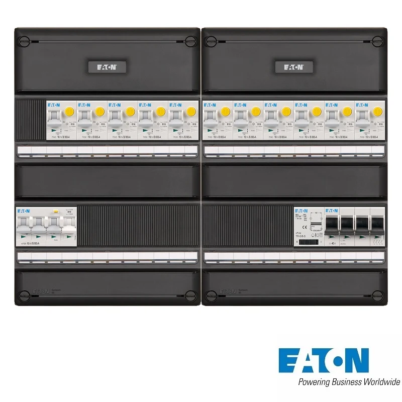 Eaton Systeem 55 groepenkast, 3-fasen, dubbele kast met 11 gewone groepen