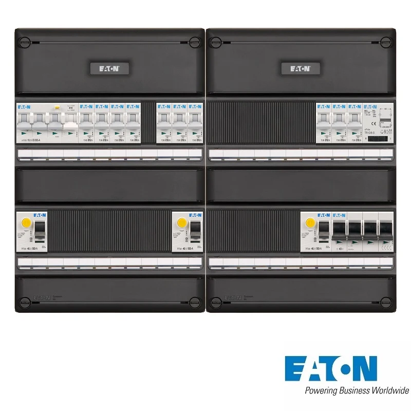 Eaton Systeem 55 groepenkast, 3-fasen, dubbele kast met 10 gewone groepen