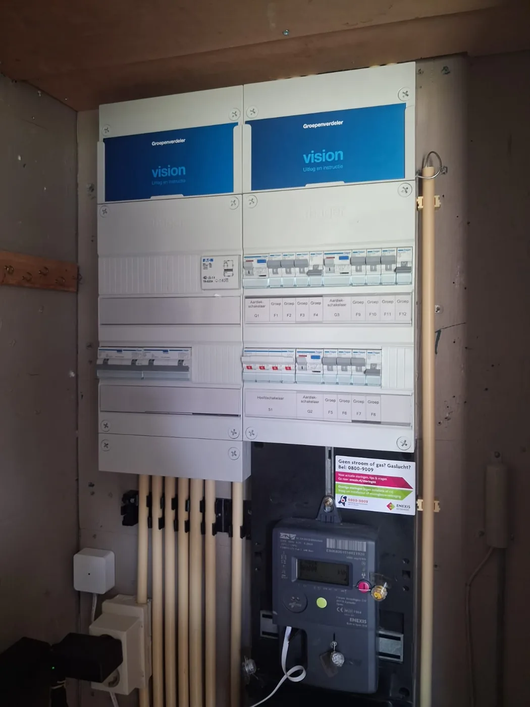 Nieuwe 3-fasen Hager groepenkast met krachtgroep voor de Zaptec Go 2 in Assen