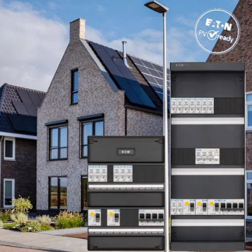 Eaton Systeem 55 PV-ready groepenkasten bij een woning met zonnepanelen