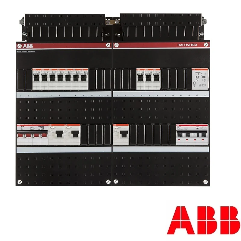 ABB Hafonorm groepenkast, 3-fasen, dubbele kast met 10 gewone groepen