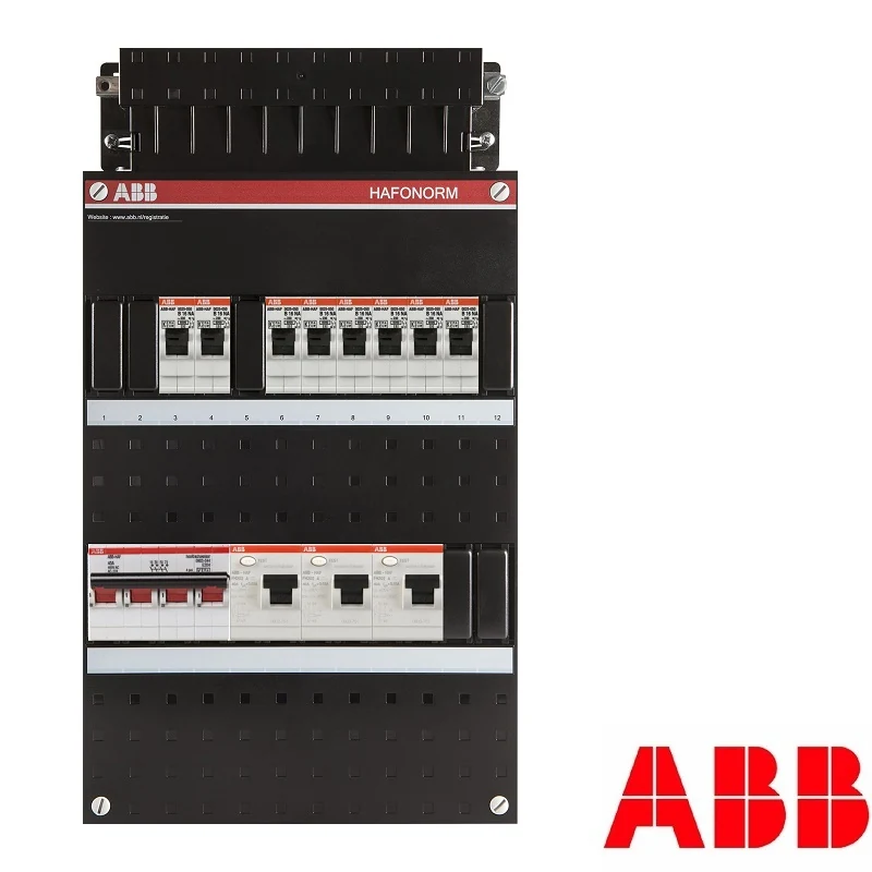 ABB Hafonorm groepenkast, 3-fasen, enkele kast met 8 gewone groepen